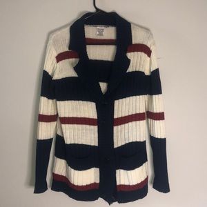 Vintage collared stripe cardigan